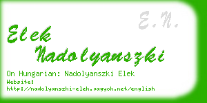 elek nadolyanszki business card